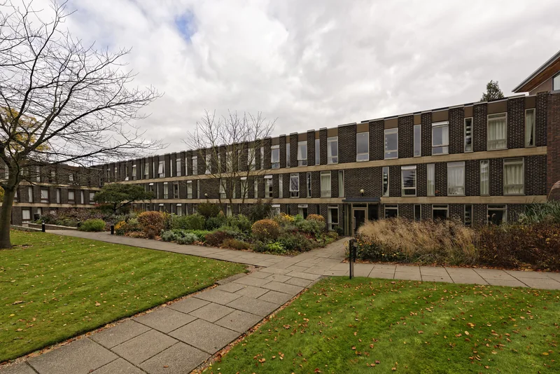 The elevation of a college accommodation building